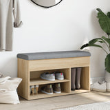 Shoe Bench Sonoma Oak 82x32x45,5 cm Engineered Wood - Side View