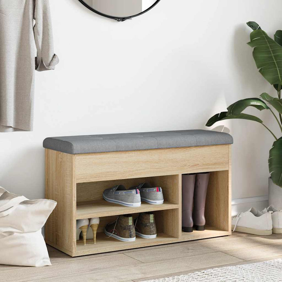Shoe Bench Sonoma Oak 82x32x45,5 cm Engineered Wood