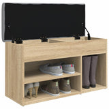 Shoe Bench Sonoma Oak 82x32x45,5 cm Engineered Wood - Top-Down View