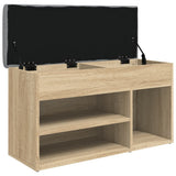 Shoe Bench Sonoma Oak 82x32x45,5 cm Engineered Wood - 45-Degree Angle