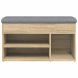 Shoe Bench Sonoma Oak 82x32x45,5 cm Engineered Wood - Rear View