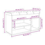 Shoe Bench Sonoma Oak 82x32x45,5 cm Engineered Wood