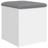 Storage Bench White 42x42x45 cm Engineered Wood - Front View