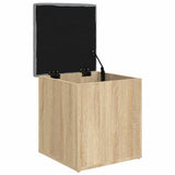 Storage Bench Sonoma Oak 42x42x45 cm Engineered Wood - Top-Down View