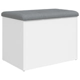 Storage Bench White 62x42x45 cm Engineered Wood - Front View