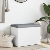 Storage Bench White 62x42x45 cm Engineered Wood - Side View