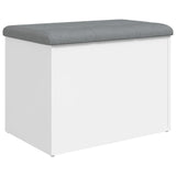 Storage Bench White 62x42x45 cm Engineered Wood - Rear View