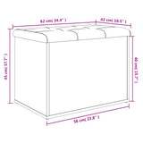 Storage Bench White 62x42x45 cm Engineered Wood - Extra Image