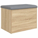 Storage Bench Sonoma Oak 62x42x45 cm Engineered Wood - Front View