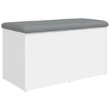 Storage Bench White 82x42x45 cm Engineered Wood - Top-Down View