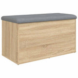 Storage Bench Sonoma Oak 82x42x45 cm Engineered Wood - Rear View