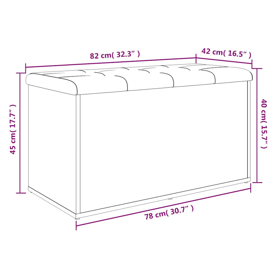 Storage Bench Sonoma Oak 82x42x45 cm Engineered Wood