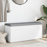 Storage Bench White 102x42x45 cm Engineered Wood - Side View
