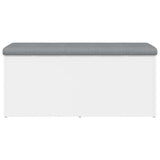 Storage Bench White 102x42x45 cm Engineered Wood