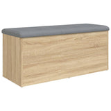Storage Bench Sonoma Oak 102x42x45 cm Engineered Wood - Front View