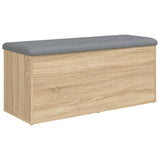 Storage Bench Sonoma Oak 102x42x45 cm Engineered Wood - Rear View