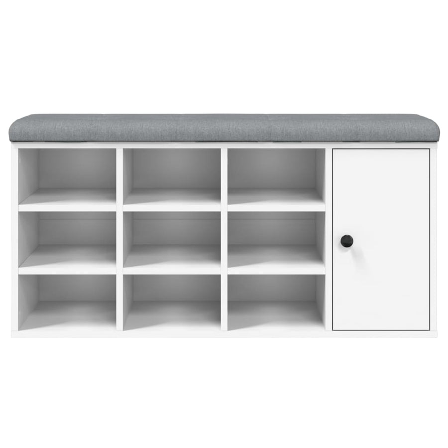 Shoe Bench White 102x32x50 cm Engineered Wood