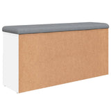 Shoe Bench White 102x32x50 cm Engineered Wood - Close-Up Angle