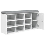 Shoe Bench White 102x32x50 cm Engineered Wood