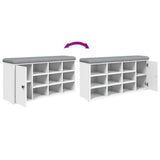 Shoe Bench White 102x32x50 cm Engineered Wood - Extra Image