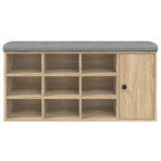 Shoe Bench Sonoma Oak 102x32x50 cm Engineered Wood