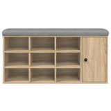 Shoe Bench Sonoma Oak 102x32x50 cm Engineered Wood - 45-Degree Angle