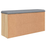 Shoe Bench Sonoma Oak 102x32x50 cm Engineered Wood - Close-Up Angle