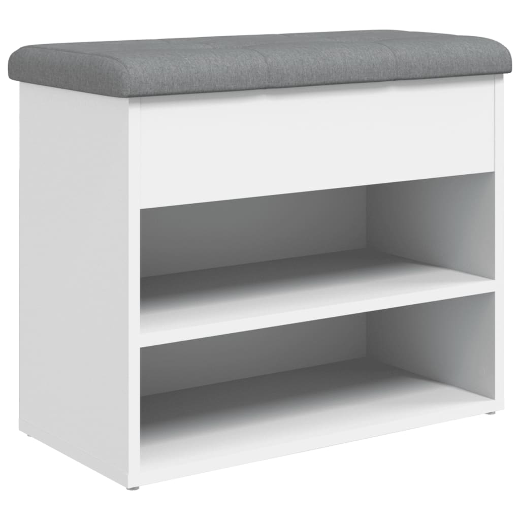 Shoe Bench White 62x32x50 cm Engineered Wood