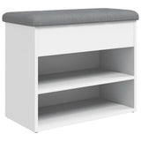 Shoe Bench White 62x32x50 cm Engineered Wood