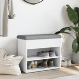Shoe Bench White 62x32x50 cm Engineered Wood