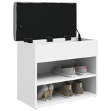 Shoe Bench White 62x32x50 cm Engineered Wood - Top-Down View