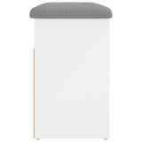 Shoe Bench White 62x32x50 cm Engineered Wood - Close-Up Angle