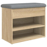 Shoe Bench Sonoma Oak 62x32x50 cm Engineered Wood - Front View