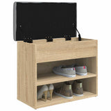 Shoe Bench Sonoma Oak 62x32x50 cm Engineered Wood - Top-Down View