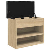 Shoe Bench Sonoma Oak 62x32x50 cm Engineered Wood - 45-Degree Angle
