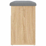 Shoe Bench Sonoma Oak 62x32x50 cm Engineered Wood - Close-Up Angle