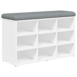 Shoe Bench White 82x32x50 cm Engineered Wood - Front View