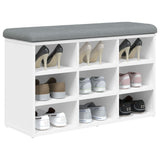 Shoe Bench White 82x32x50 cm Engineered Wood - Top-Down View