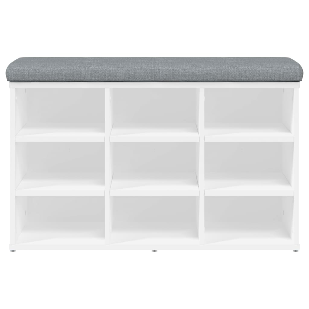 Shoe Bench White 82x32x50 cm Engineered Wood
