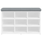 Shoe Bench White 82x32x50 cm Engineered Wood - 45-Degree Angle