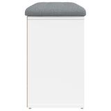 Shoe Bench White 82x32x50 cm Engineered Wood - Rear View
