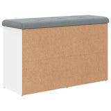 Shoe Bench White 82x32x50 cm Engineered Wood - Close-Up Angle
