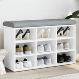 Shoe Bench White 82x32x50 cm Engineered Wood
