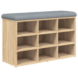 Shoe Bench Sonoma Oak 82x32x50 cm Engineered Wood - Front View
