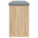 Shoe Bench Sonoma Oak 82x32x50 cm Engineered Wood - Rear View