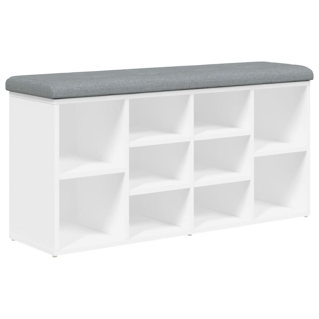 Shoe Bench White 102x32x50 cm Engineered Wood
