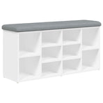 Shoe Bench White 102x32x50 cm Engineered Wood