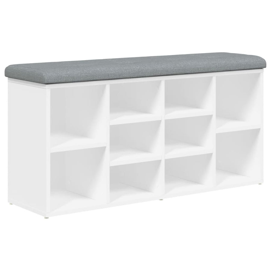 Shoe Bench White 102x32x50 cm Engineered Wood