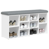 Shoe Bench White 102x32x50 cm Engineered Wood