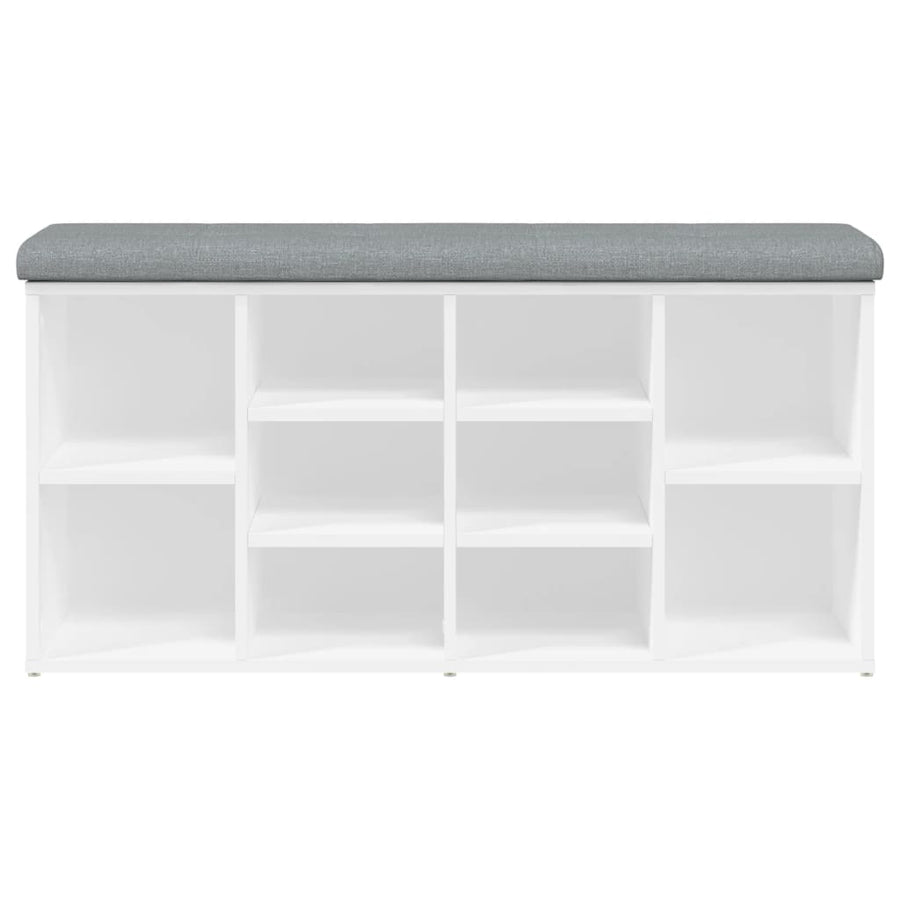 Shoe Bench White 102x32x50 cm Engineered Wood
